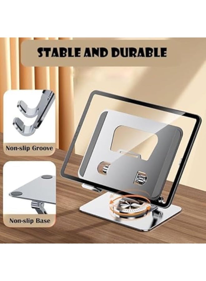 Metal Folding Laptop Stand V3.1 With Efficient Heat Dissipation, Free Lifting And 360 Swivel Compatible With Various Of Laptops (Silver) - Image 2
