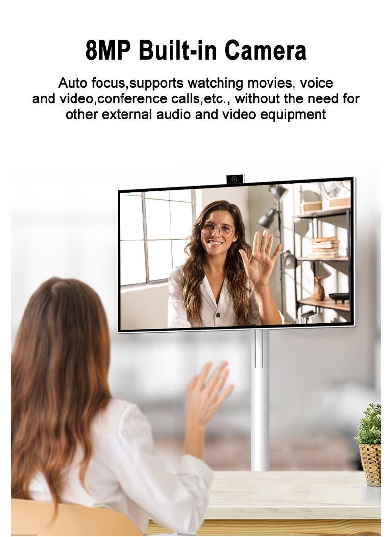 FlashHawk - 27 Inch Portable TV with Adjustable Floor Touch Screen Smart TV | 6G RAM+128G Storage | Build-in Camera, 9000aMh Battery 10H Video Play Time - Image 1