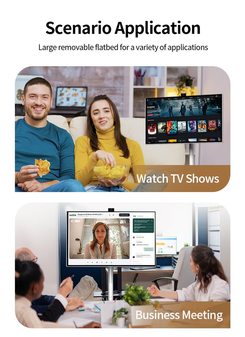 FlashHawk - 27 Inch Portable TV with Adjustable Floor Touch Screen Smart TV | 6G RAM+128G Storage | Build-in Camera, 9000aMh Battery 10H Video Play Time - Image 1