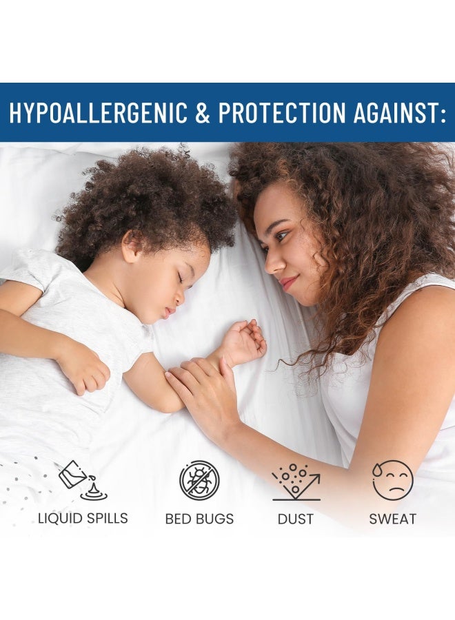 Everlasting Comfort Waterproof Pillow Protectors Set Of 2 King Size Allergy Pillow Cases With Zipper Hypoallergenic Pillowcase Covers Protect Against Allergens Dust And Mites  - Image 3