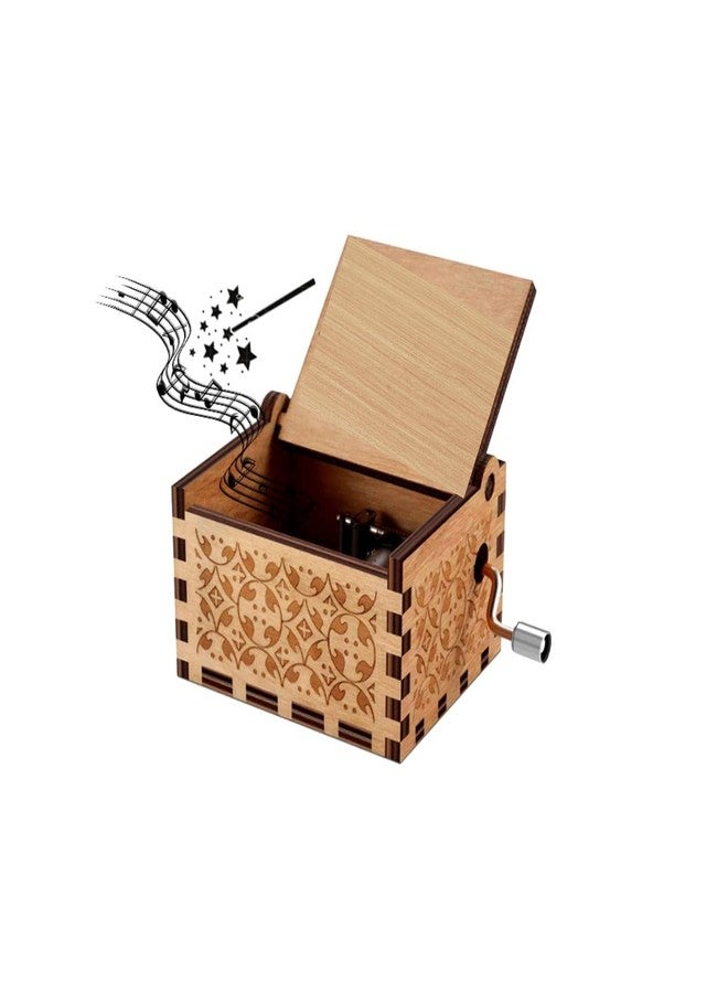 Caaju Wooden HP Music Box - Hand Crank Classic Antique Carved Wood Musical Boxes - Birthday Gift for Kids and Collectors - Image 1