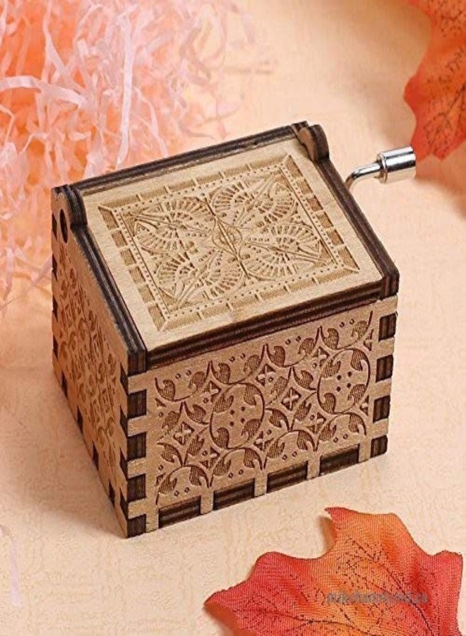 Caaju Wooden HP Music Box - Hand Crank Classic Antique Carved Wood Musical Boxes - Birthday Gift for Kids and Collectors - Image 5