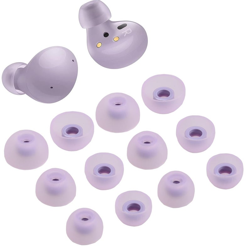 luakesa 6 Pairs Replacement Earbuds Tips Silicone Eartips Set for Samsung Galaxy Buds 2 Headphones Wireless Fit in Case Ear Tips (Lavender) - Image 1
