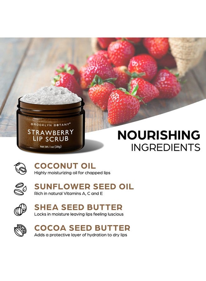 Brooklyn Botany Lip Scrub Exfoliator 1 Oz Lip Moisturizer For Dry Lips And Chapped Lips Gentle Lip Exfoliator For Smooth And Brighter Lips Strawberry Flavor - Image 5