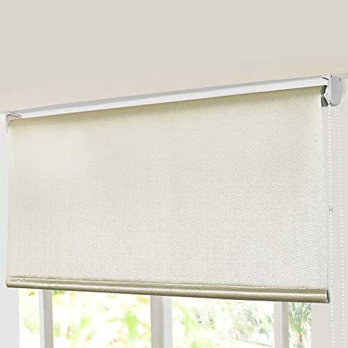 Deco Window 100% Blackout Roller Blinds for Windows (48 Inch W X 84 Inch H, Champagne) Sun, UV Protection & Glare Resistant for Home & Office - Image 4