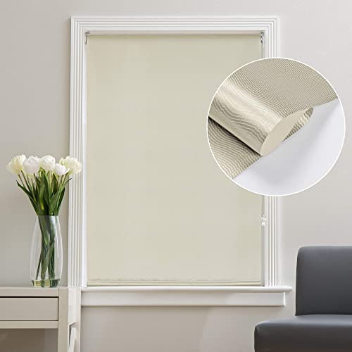 Deco Window 100% Blackout Roller Blinds for Windows (48 Inch W X 84 Inch H, Champagne) Sun, UV Protection & Glare Resistant for Home & Office - Image 1