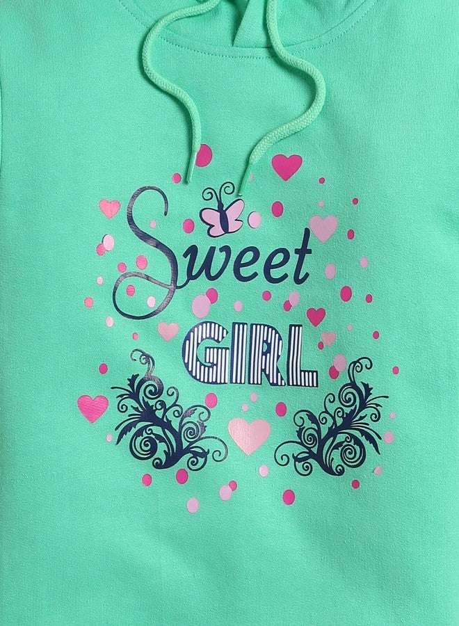 MINITATU Girl's Cotton Neck Hooded Sweatshirt (MT-3298E-AN_Turquoise Green_12-18 Months) - Image 3