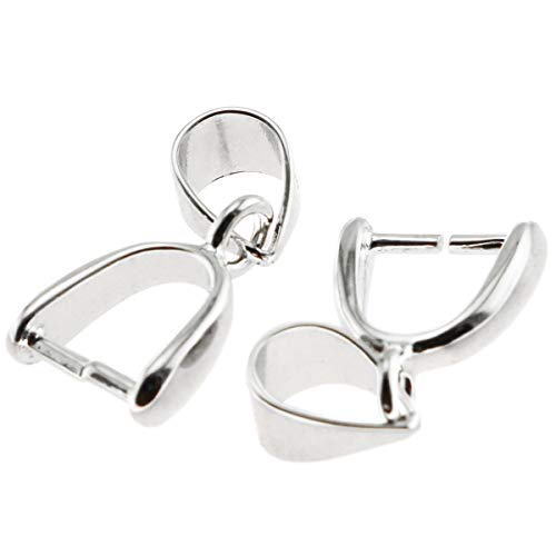 Lind Kitchen 2pcs 925 Sterling Silver Pendant Bail Connector Pinch Clasp for Necklace DIY Jewelry Craft Making Handmade Beading Fittings Accessories 1.4cm - Image 1
