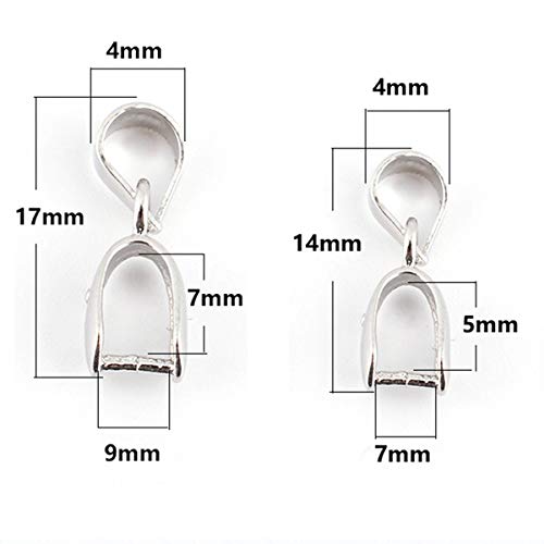 Lind Kitchen 2pcs 925 Sterling Silver Pendant Bail Connector Pinch Clasp for Necklace DIY Jewelry Craft Making Handmade Beading Fittings Accessories 1.4cm - Image 5