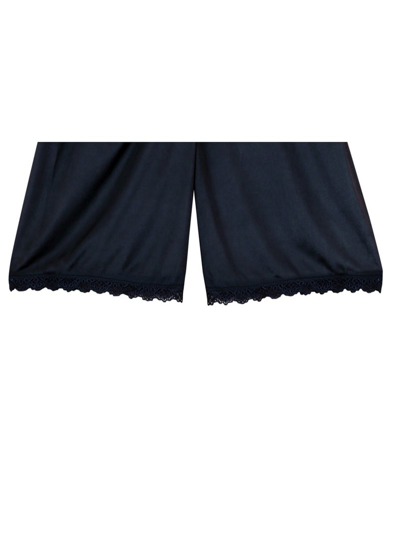 City Rose 3- Pieces Soft Inner Short Trousers Silk 100% with Elasticised Waistband Women Black - Image 3