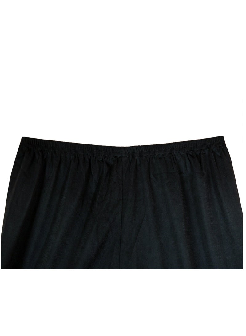 City Rose 3- Pieces Soft Inner Short Trousers Silk 100% with Elasticised Waistband Women Black - Image 4