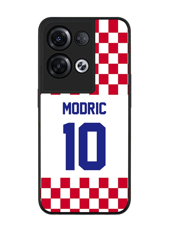 Stylizedd Rugged Black edge case for Oppo Reno8 Pro Slim fit Soft Case Flexible Rubber Edges Anti Drop TPU Gel Thin Cover - Football Team - Croatia Player Name - Modric - Image 1