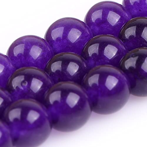 JOE FOREMAN 6mm Dark Purple Jade Round Natural Stone Beads for Jewelry Making Strand 15" Beaded Semi Precious Gemstone DIY Handmade Craft Supplies - Image 2