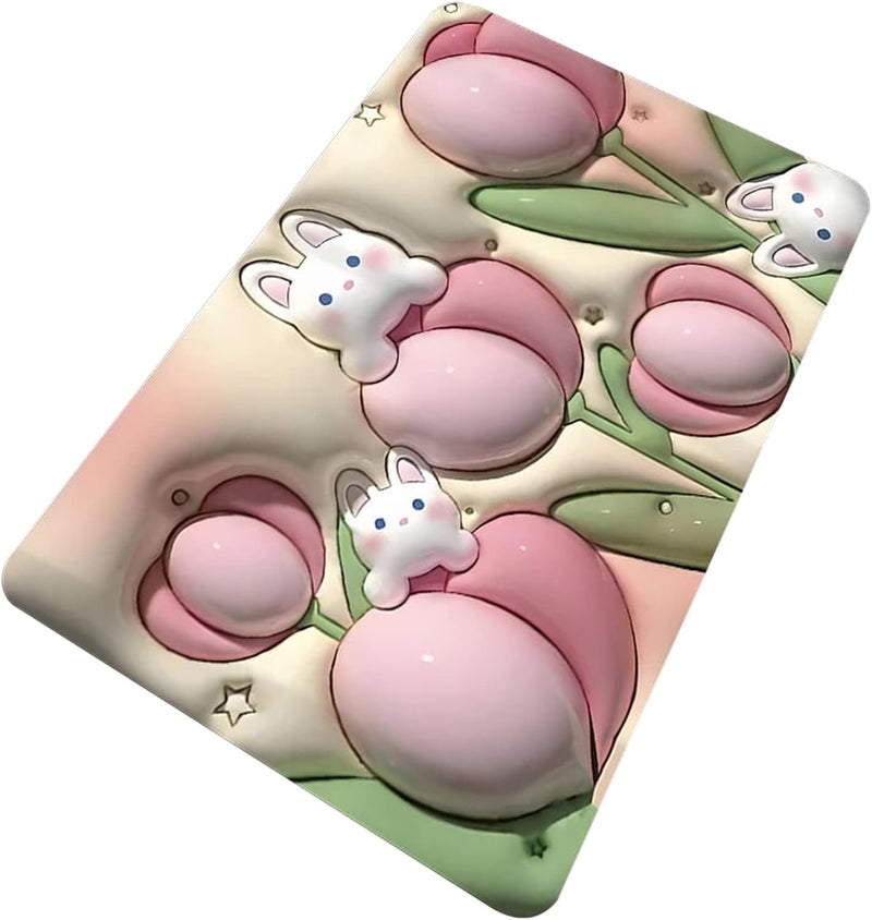 comfrt 3D Vision Front Doormats Entryway Doormat, Bathroom Rug Mat, Soft and Absorbent Soft Diatom Mud Bath Rugs, Expansion Small Flower 3D Vision Bathroom Toilet Non-Slip Floor Mat (G) - Image 4