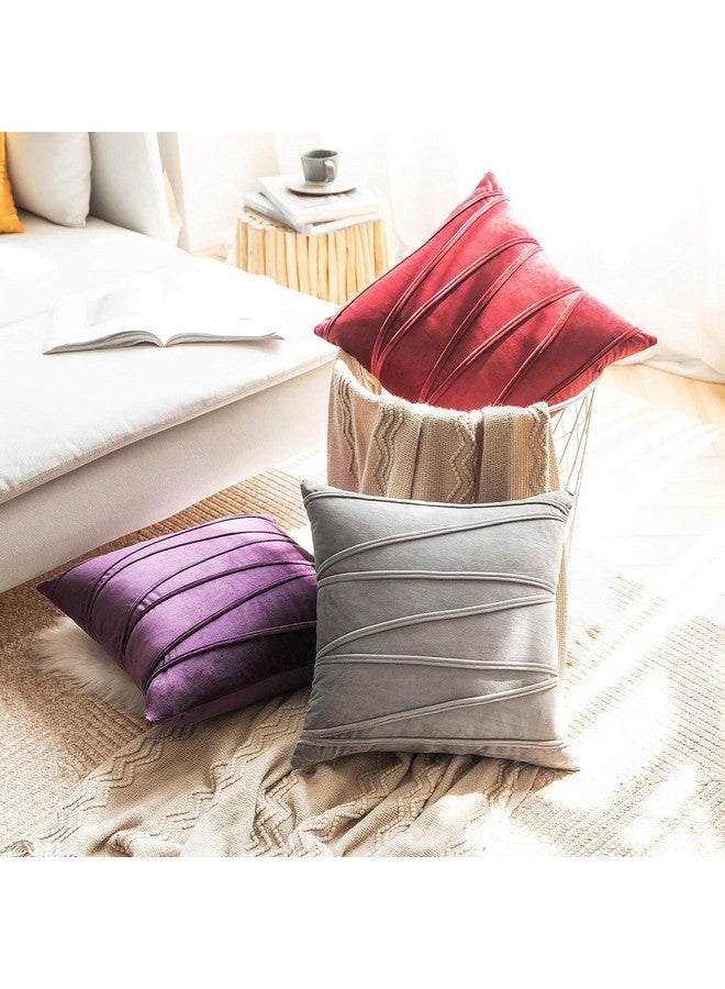 Khooti Khooti Velvet Cushion Cover Pack of 1-16" X 16" / 41 X 41 Cm - Light Grey - Soft Pillow Covers Cushion Case for Sofa Bedroom Livingroom Chair Car with Random Zig Zag Pattern, 200 Tc - Image 4