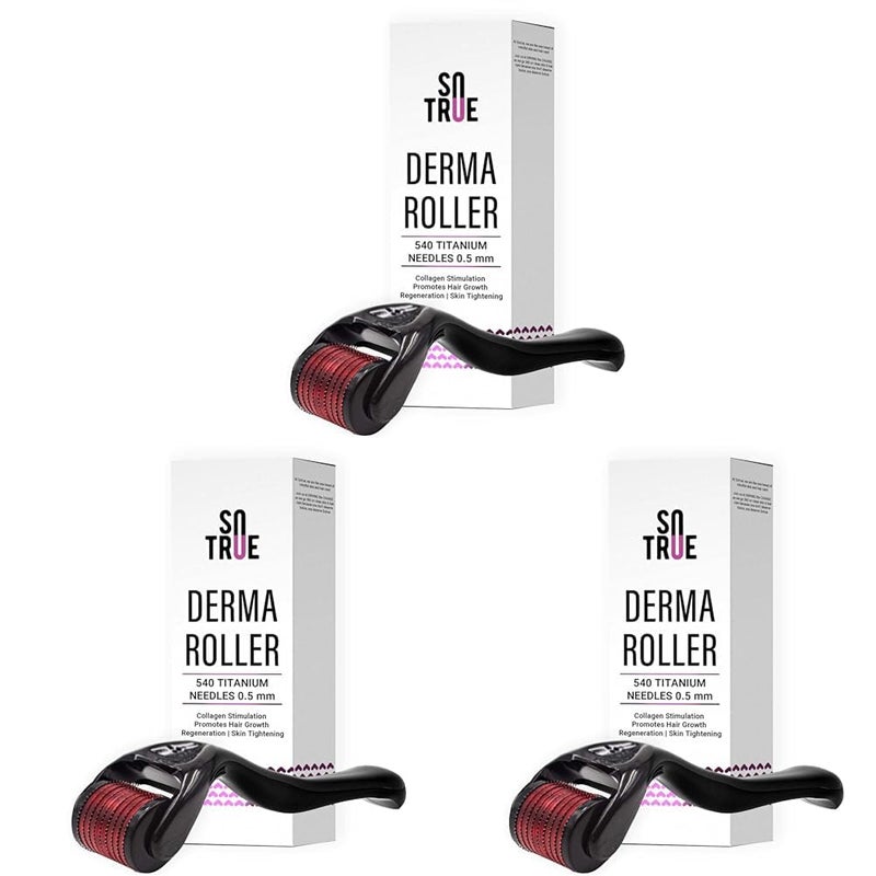 Sotrue Derma Roller For Hair Growth 05 mm with 540 Titanium Needles Repairs Damaged Hair Activates Hair Follicles For Hair Fall Hair Thickening Reduces Acne Scars Safe Effective To Use