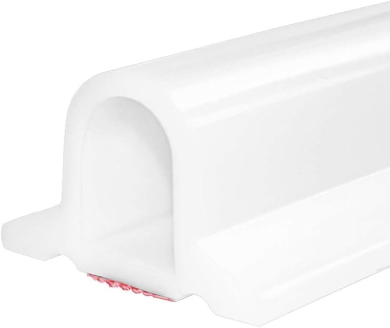 Duzzy 98 Inch Collapsible Shower Threshold Water Dam, Silicone Shower Water Stopper Barrier, Ideal for Wheelchair Accessible, Suitable for Accessibility ADA Handicap Showers Bathroom(8.2 Ft, White) - Image 1