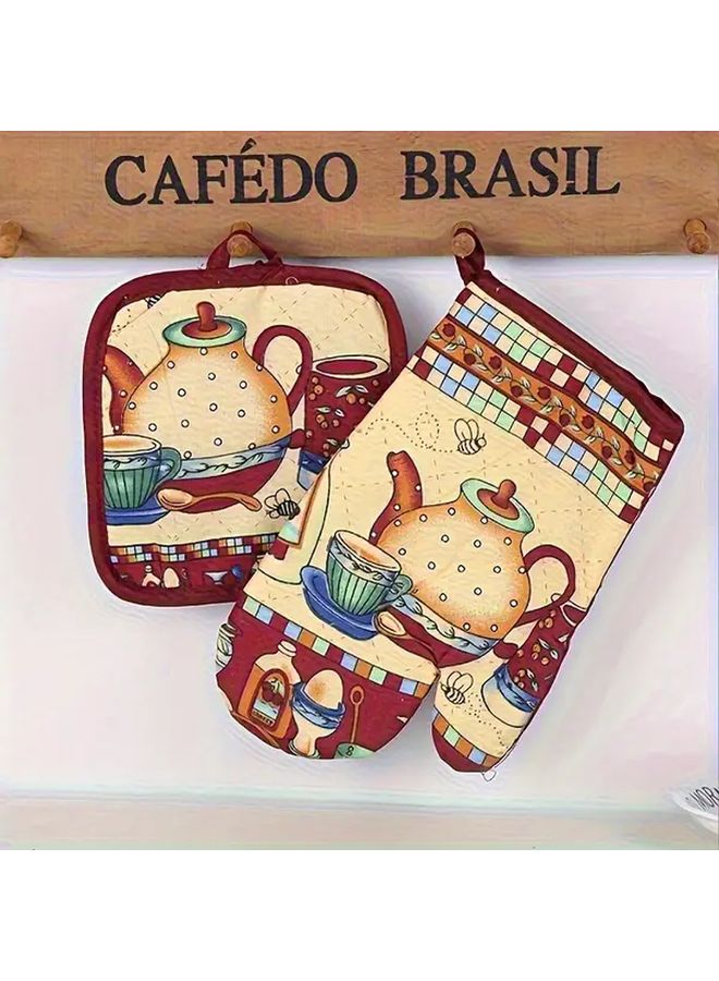 Fruit Color Kitchen Gloves Two Sets Dishwasher Washable Comfortable Polyester Fiber Hand Protection - Image 5