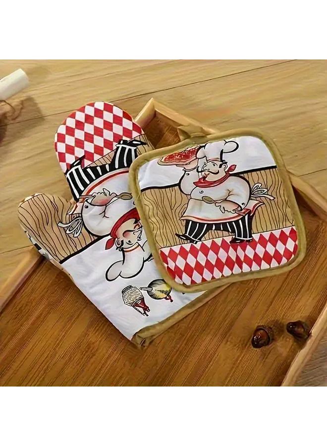 Fruit Color Kitchen Gloves Two Sets Dishwasher Washable Comfortable Polyester Fiber Hand Protection - Image 4