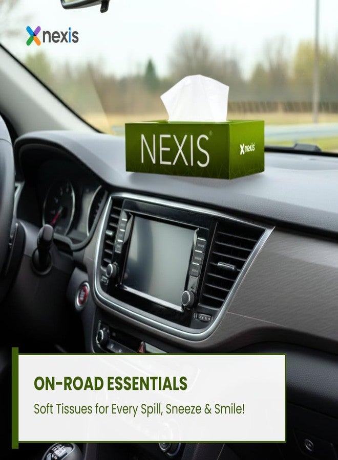 NEXIS 2-Ply Facial Tissue Paper Box | 800 Sheets | 100 Pulls x 4 Boxes | Car Tissue | Soft And Highly Absorbent | 100% Natural Virgin Fibre - Image 5