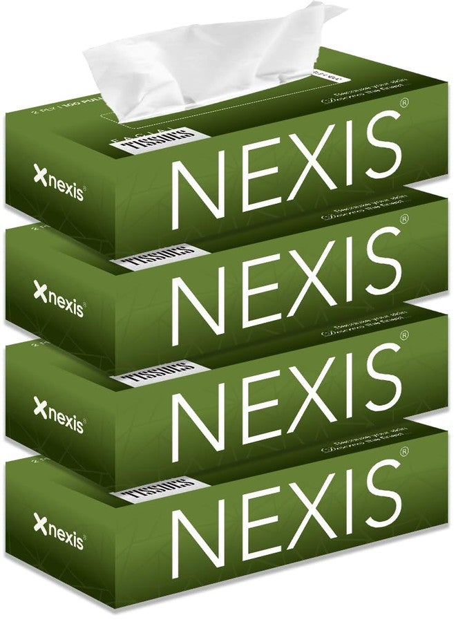 NEXIS 2-Ply Facial Tissue Paper Box | 800 Sheets | 100 Pulls x 4 Boxes | Car Tissue | Soft And Highly Absorbent | 100% Natural Virgin Fibre - Image 1