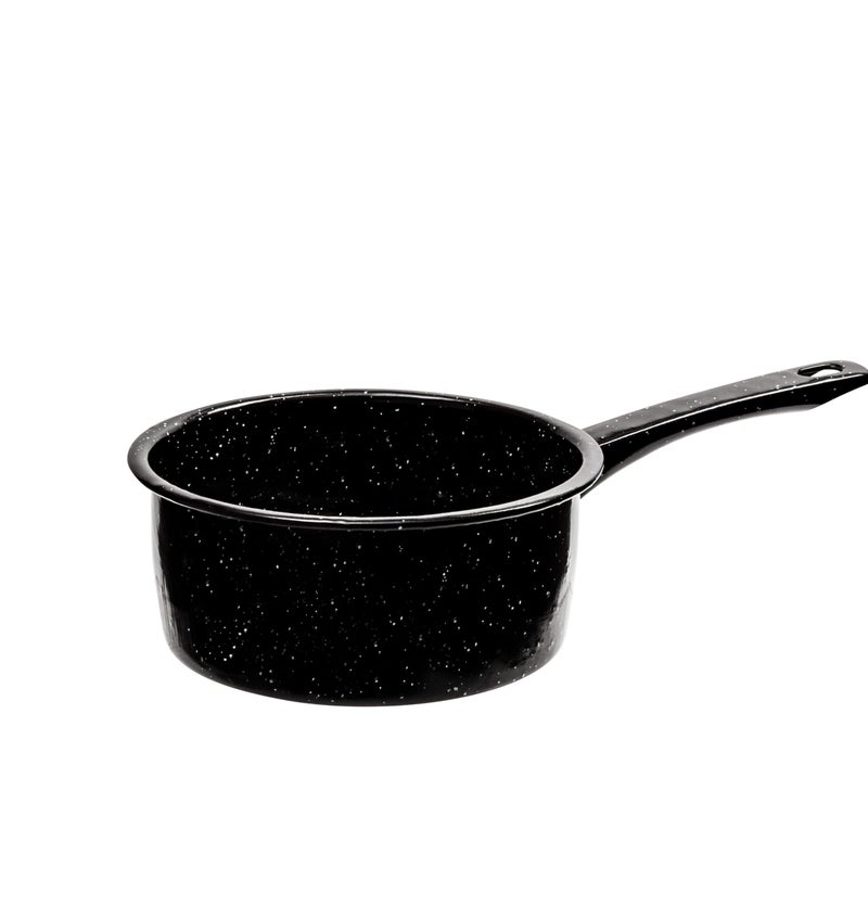 Millvado 2 Quart Granite Saucepan Naturally Nonstick Sauce Pots Speckled Enamel Ware Cookware Small Sauce Pan for Cooking and Boiling Granite Cooking Pot for Stovetop Campfire Outdoor Stove