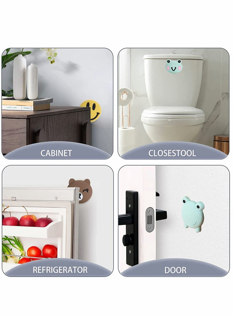 KASTWAVE 12 Pieces, Door Knob Wall Shield, Cartoon Self Adhesive Sticker Silicone Door Handle Bumper Cute Animals Rubber Protector for Wall -Protect Furniture, Reduce Noise - Image 5