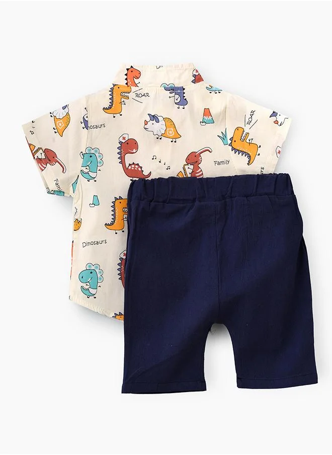 babyqlo Dinosaur Printed Tee & Shorts Set