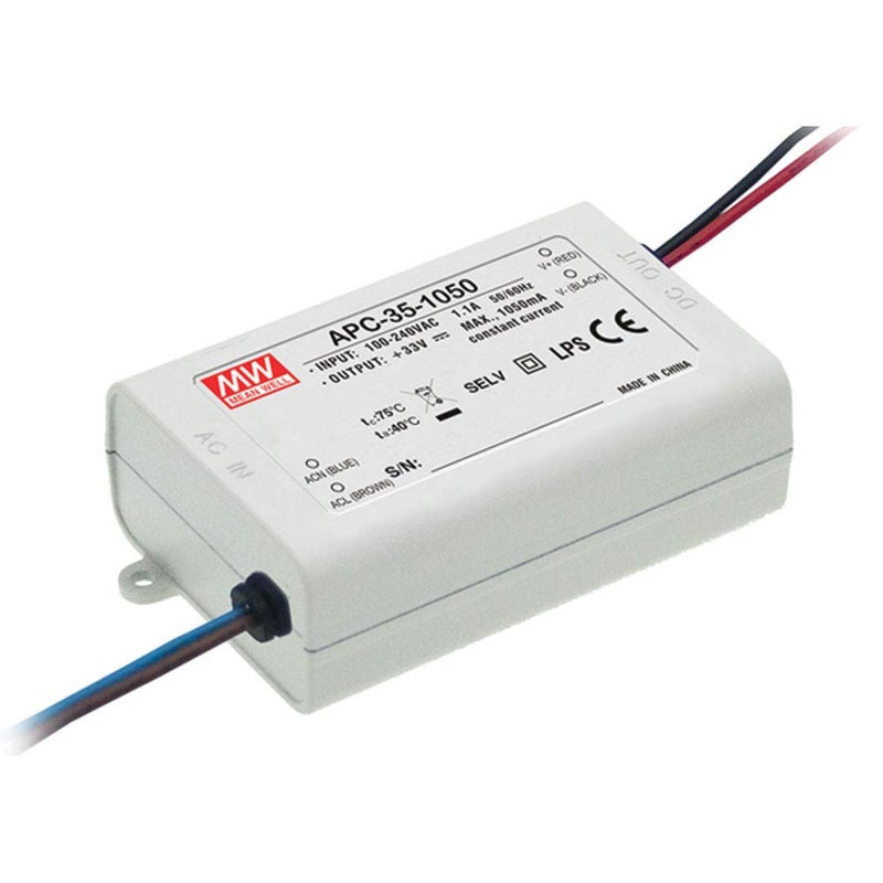 Mean Well APC 35 1050 35W Enclosed LED Driver AC To DC Power Supply 11 33VDC 1050mA - Image 2