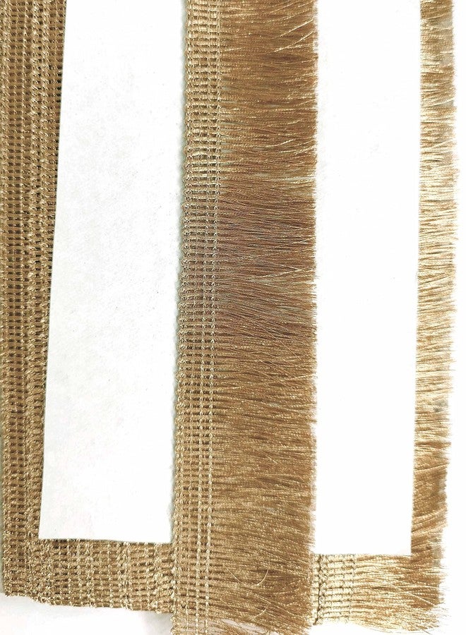Mezin 1.50 inch Zari Jhalar Fringe Lace Border for Bridal Dresses, Sarees, Lehengas, Decoration, Bag and Designing Embellishment Crafts (Anmol), Gold - Image 1