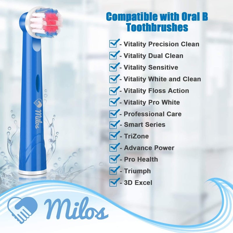 Milos Toothbrush Heads Compatible with Oral B Milos Kids 4 Pack Replacement Brush Heads for Most Braun Oral B Electric Toothbrushes Deep and Precise Cleaning Toothbrush Heads - Image 3