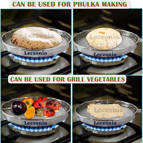 Leczonio pulka grill for gas stove, phulka, jali for kitchen cooking, papad roaster, roti grill, brinjal roaster, baigan bharta steel mesh griller (PGrill03) - Image 5