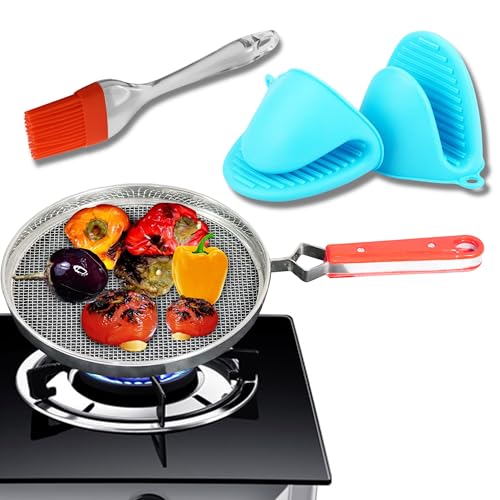 Leczonio pulka grill for gas stove, phulka, jali for kitchen cooking, papad roaster, roti grill, brinjal roaster, baigan bharta steel mesh griller (PGrill03) - Image 1