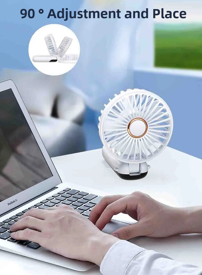 ZEPONOVA Folding Hand Fan Strong Wind Portable Handheld Mini Table Fan 5 Gear and Long Battery Pocket Quiety Fan Neck Fan - Image 4