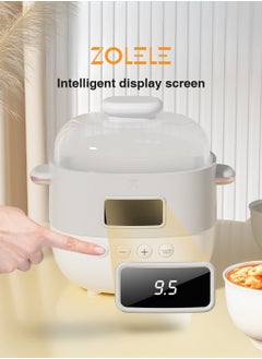 ZOLELE Multi-Function Electric Stew Pot – Versatile Cooking for Soups, Stews, Porridge, and More with Advanced Heat Control, Energy-Efficient Design, and Compact Household Size ES101- White  - Image 5
