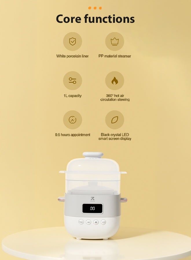 ZOLELE Multi-Function Electric Stew Pot – Versatile Cooking for Soups, Stews, Porridge, and More with Advanced Heat Control, Energy-Efficient Design, and Compact Household Size ES101- White - Image 5