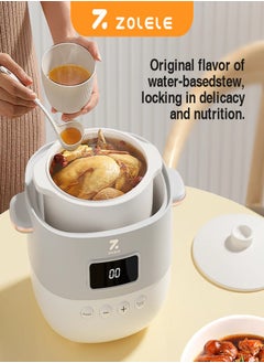 ZOLELE Multi-Function Electric Stew Pot – Versatile Cooking for Soups, Stews, Porridge, and More with Advanced Heat Control, Energy-Efficient Design, and Compact Household Size ES101- White  - Image 3