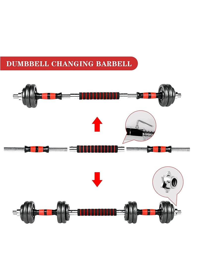 Maston Adjustable dumbbell Adjustable Barbell Set 2 in 1 Weight Dumbbell Set Multi-function Free Weights Dumbbell Barbell Set Exercise Fitness Equipment for Home Gym & Core Fitness(20kg) - Image 3