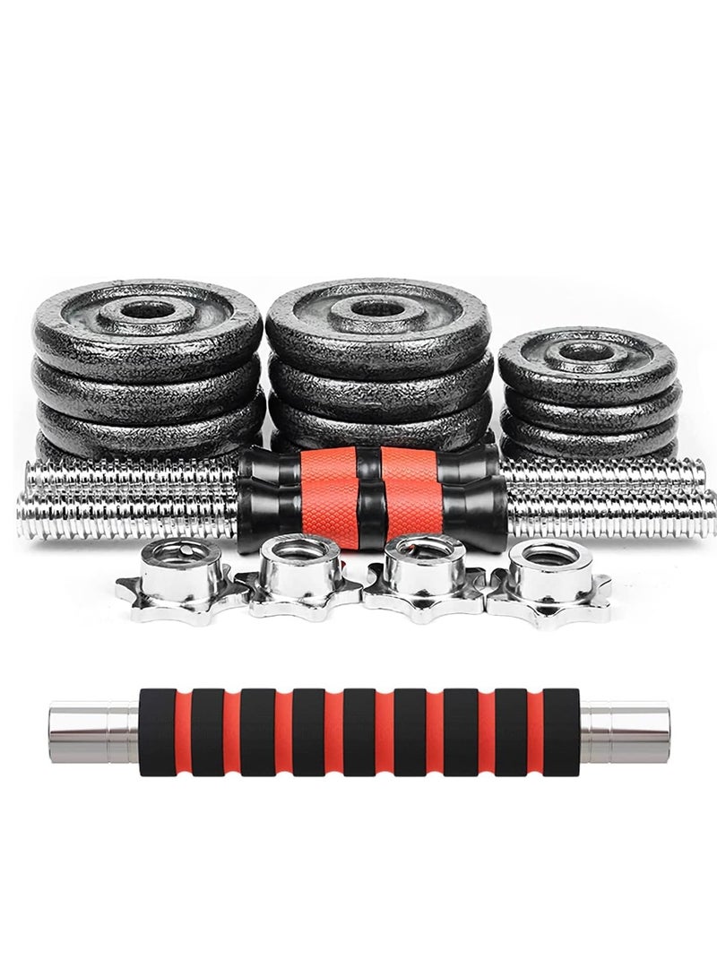 Maston Adjustable dumbbell Adjustable Barbell Set 2 in 1 Weight Dumbbell Set Multi-function Free Weights Dumbbell Barbell Set Exercise Fitness Equipment for Home Gym & Core Fitness(20kg) - Image 2