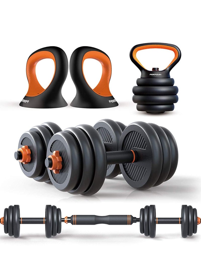 Maston - 4 in 1 Dumbbells Set Fitness and Home Work Dumbbell Set/Barbell/Kettlebell/Push-Up Stands Set/15 kg / 33 LB - Image 1