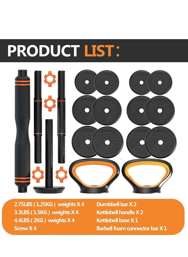 Maston - 4 in 1 Dumbbells Set Fitness and Home Work Dumbbell Set/Barbell/Kettlebell/Push-Up Stands Set/15 kg / 33 LB - Image 1