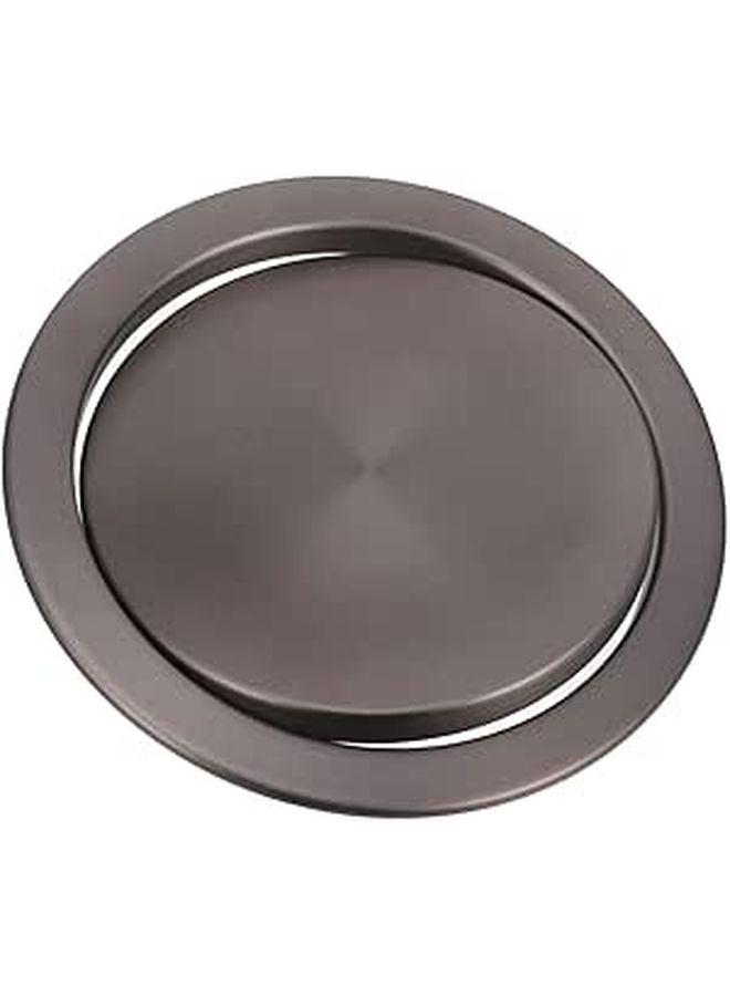 Recessed Countertop Garbage Can Lid Built In Stainless Steel Flap Cover Gunmetal Gray - Image 1