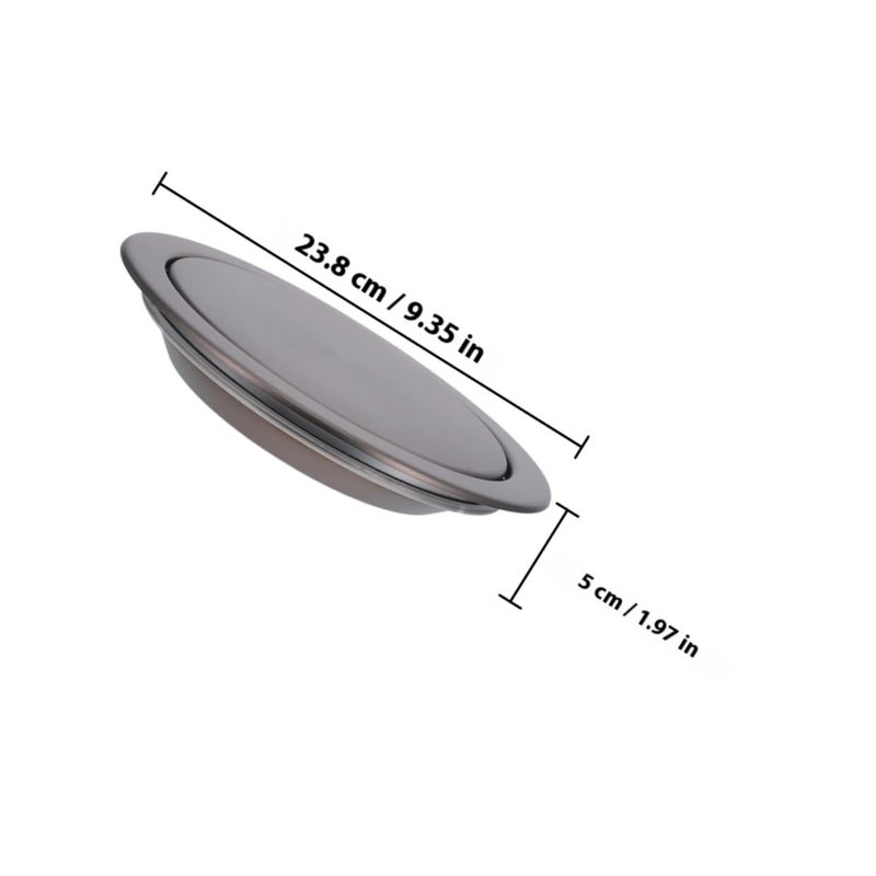 Recessed Countertop Garbage Can Lid Built In Stainless Steel Flap Cover Gunmetal Gray - Image 3