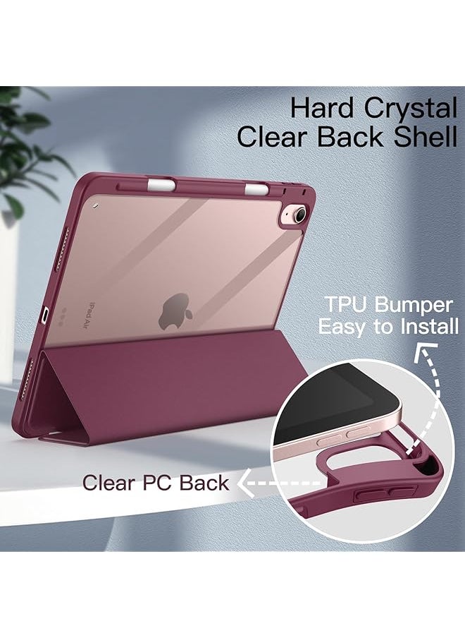 Case For Ipad Air 11-Inch M2 2024 Ipad Air 5 4 2022 2020 5Th 4Th 10.9-Inch With Pencil Holder Clear Transparent Back Slim Stand Shockproof Tablet Cover Auto Wake Sleep Wine - pzsku/Z5AAF4F8C6527BA7ADFCCZ/45/_/1740497102/fd46c3d5-7df9-4e5e-b114-97f6b77f1583