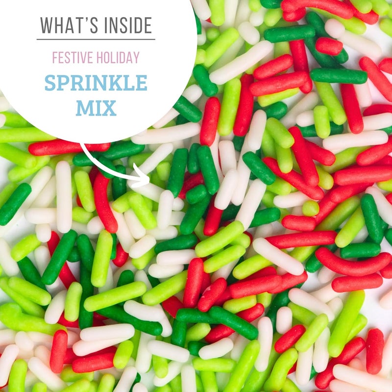 Sweets Indeed Christmas Cookie Cutters with Sprinkle Mix – 4-Pack Tree, Candy Cane, Snowflake & Gingerbread Man + 1.5 oz Red, White & Green Holiday Sprinkles - Image 3