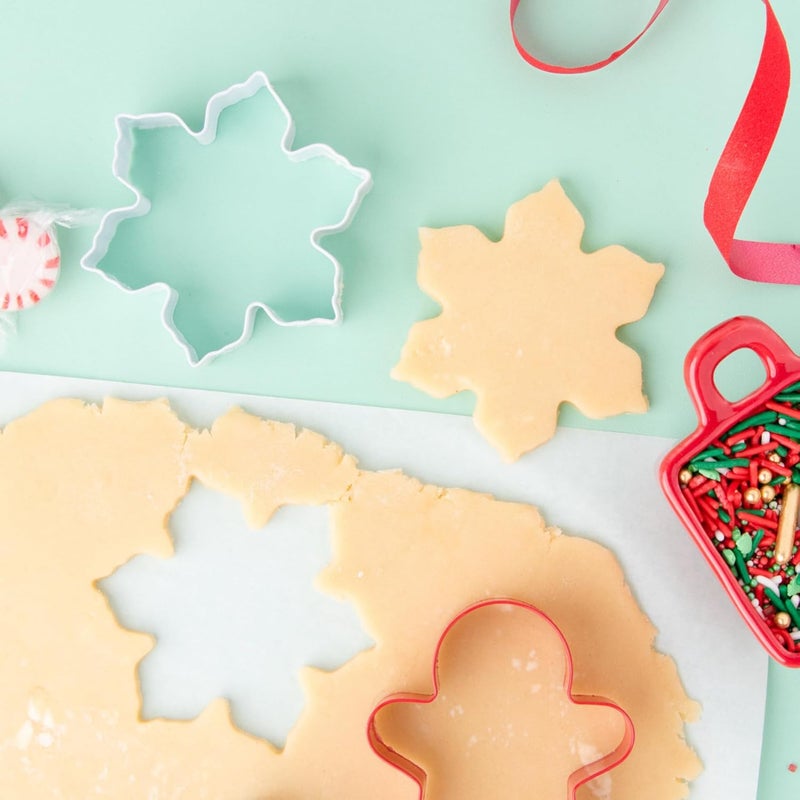 Sweets Indeed Christmas Cookie Cutters with Sprinkle Mix – 4-Pack Tree, Candy Cane, Snowflake & Gingerbread Man + 1.5 oz Red, White & Green Holiday Sprinkles - Image 5