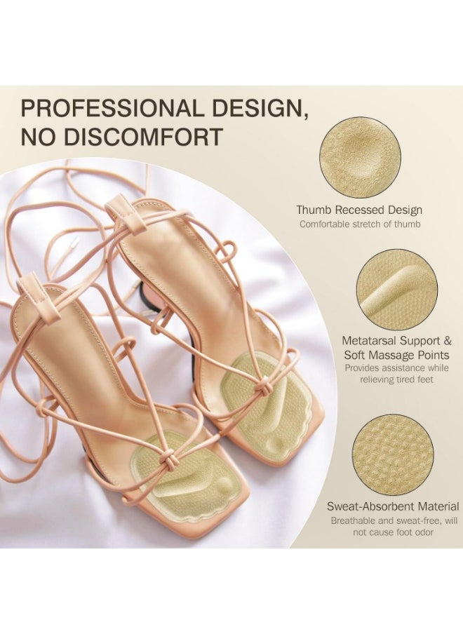 Meetion Metatarsal Pads Women, Gel Ball of Foot Cushions for Pain Relief in Shoes, Non-Slip Heel Inserts, One Size Fits All (2 Pairs, Beige)  - Image 4