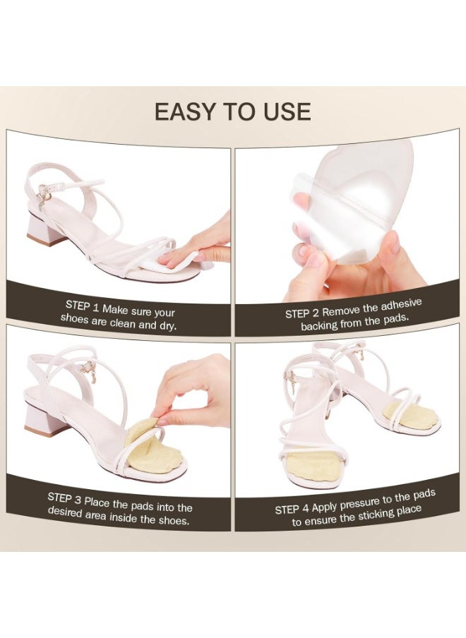 Meetion Metatarsal Pads Women, Gel Ball of Foot Cushions for Pain Relief in Shoes, Non-Slip Heel Inserts, One Size Fits All (2 Pairs, Beige)  - Image 5