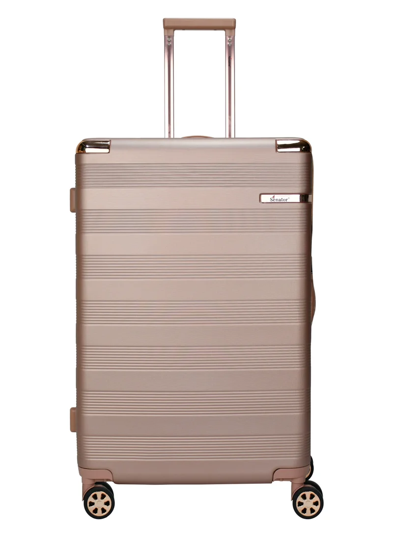 SENATOR Hard Case Trolley Luggage Set For Unisex ABS Lightweight 4 Double Wheeled Suitcase With Built In TSA Type lock A5125 Set Of 4 Rose Gold