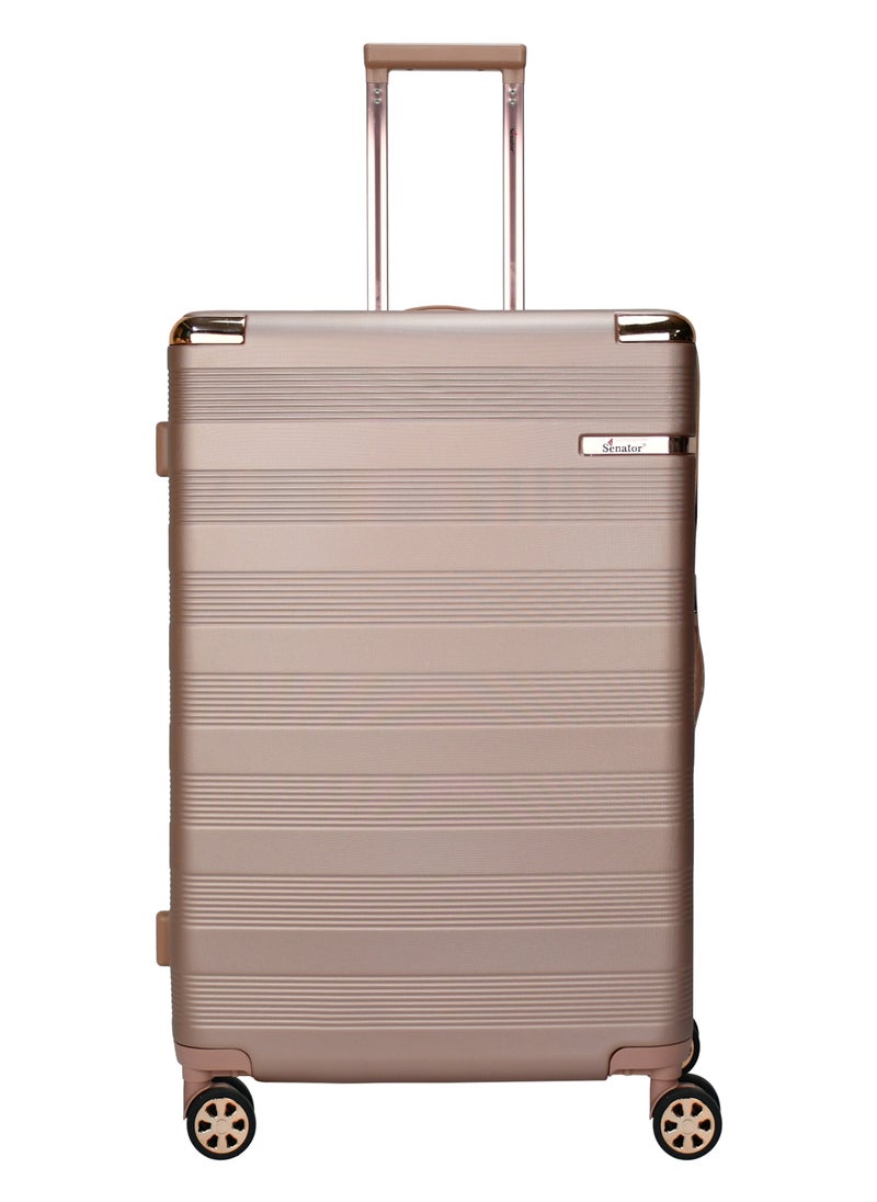 SENATOR - Hard Case Trolley Luggage Set For Unisex ABS Lightweight 4 Double Wheeled Suitcase With Built In TSA Type lock A5125 Set Of 4 Rose Gold - Image 1